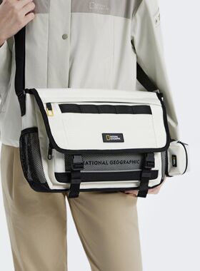 韩国代购NATIONAL男女通用多口袋邮差包分隔收纳休闲斜挎包N265AC