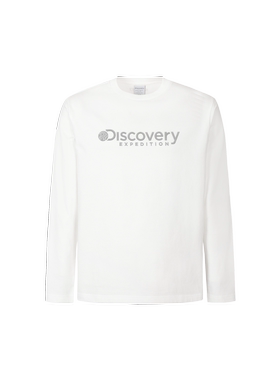 韩国代购26春DISCOVERY女款透气棉涤长袖T恤休闲刺绣LOGO上衣DXR