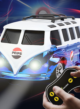 跨境热销大众T1面包车合金遥控车1:43模型复古摆件声光玩具儿童