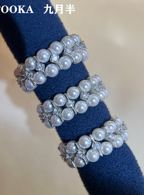 施家重工编制小米珠珍珠戒指