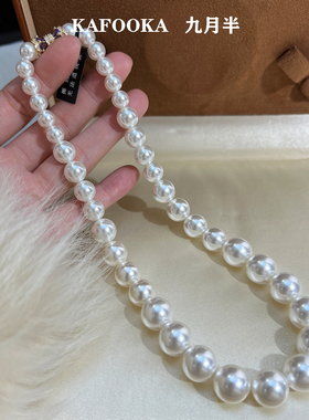 原创14mm渐变澳白珍珠锁骨链