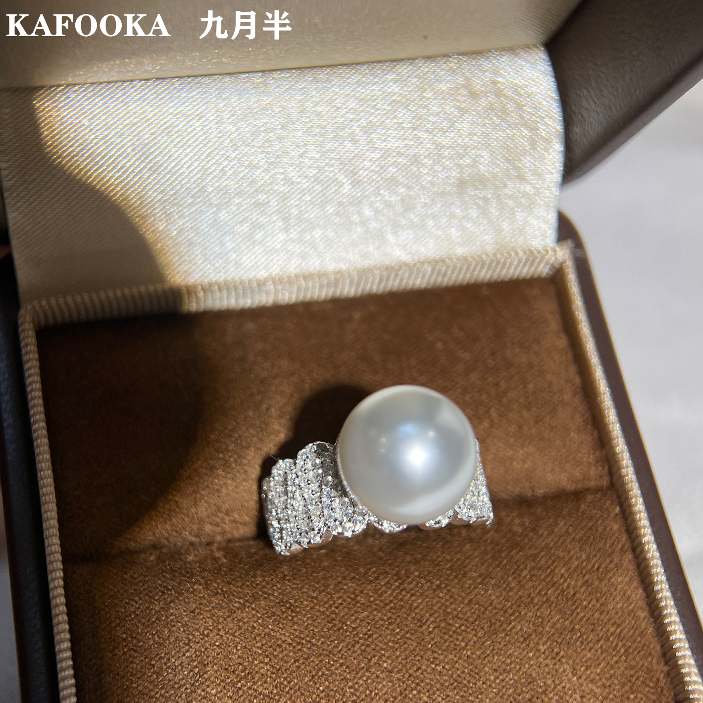 女S925纯银轻奢高档澳白珍珠戒指