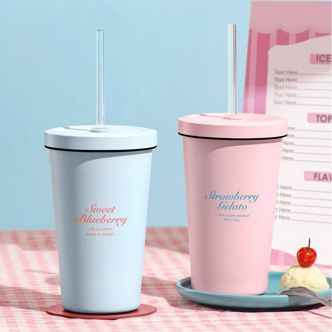 Oolab冰淇淋系列 二代陶瓷易清洗吸管保温杯550ml