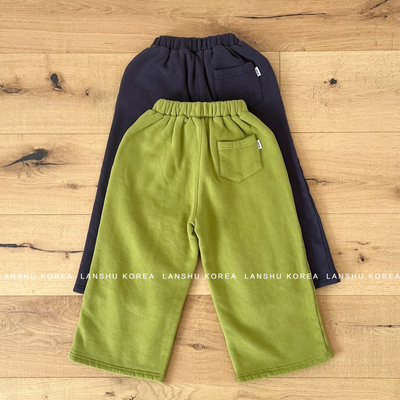 【Grue】懒鼠韩国童装25冬款中大童大牌好搭配加绒直筒休闲裤