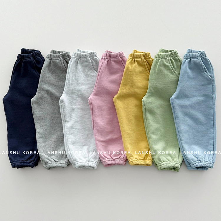 现货【Bonito】懒鼠韩国童装26春款男童女童多色百搭束脚休闲卫裤