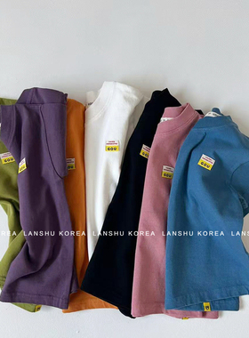 现货【Gou】懒鼠韩国童装26春夏中大童B入万能搭纯色亲子短袖T恤