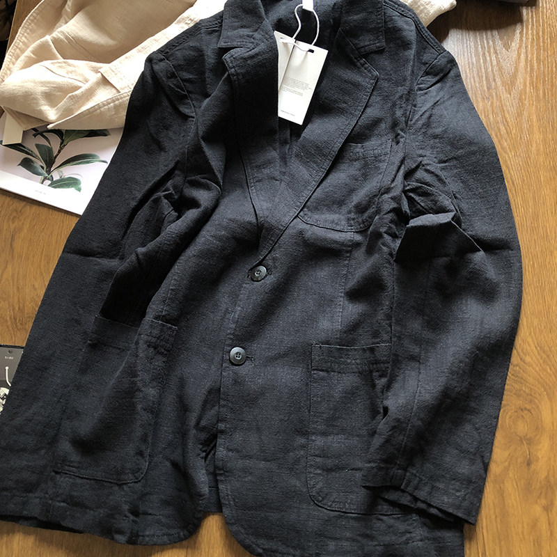 新品  牛货  苎麻西装  后西服