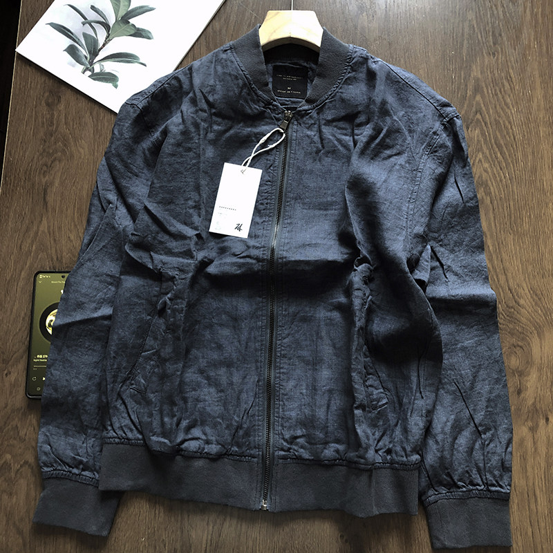 又来狠货   超赞   全亚麻   秋装新品   男日系休闲夹克薄款外套