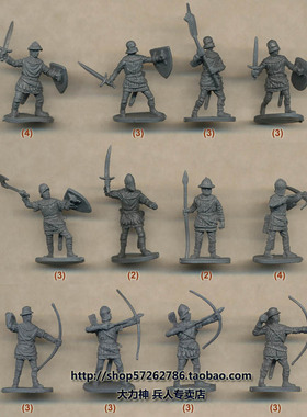 凯撒Caesar迷你人仔古代1/72兵人模型H088十五世纪欧洲弓箭手步兵