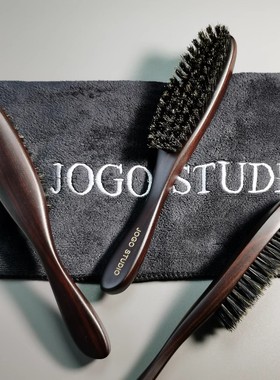 JOGO鬃毛梳发型师专用发梳光滑造型木梳棕毛刷男女通用便携收碎发