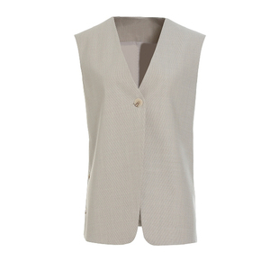 气质V领设计 一粒扣修身 绵羊毛无袖 外套LBE51005 莎娜粉丝专享