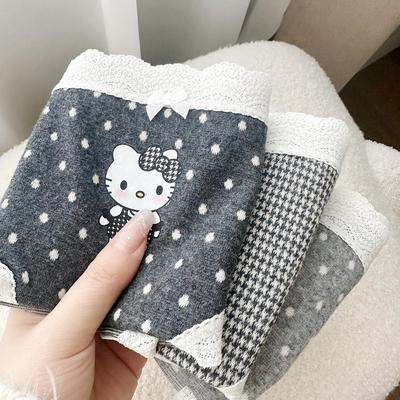 探路猫女士波点内裤美式复古蕾丝