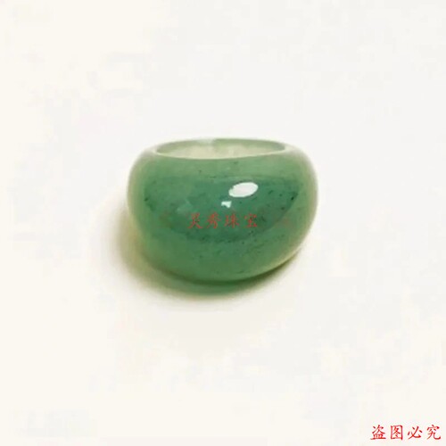 精品绿东陵玉戒指新中式气质菠菜绿色食指戒轻奢小众设计中古指环
