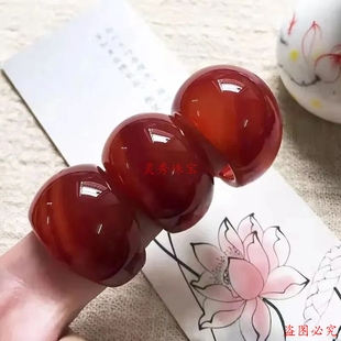 红玛瑙玉戒指水滴聚财扳指小众设计男女食指戒时尚 玉石饰品 个性