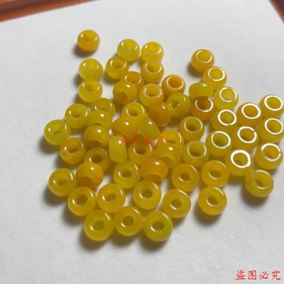 翡翠黄翡10毫米玉环玉扣子饰品高品质玉石翡翠玉环简约精品