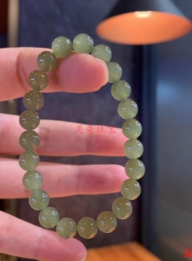 和田玉冰种晴水手链白冰散珠子散珠串珠玉石配珠湖水手链手串