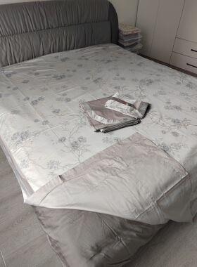 纯棉匹马棉色织提花标准/加大四件套AB版 被套220X240床单245X265