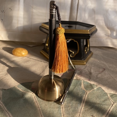 台湾引磬加银佛文化用品法器 引庆佛事 修佛梵呗铃铛日式伸缩引罄