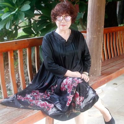 连衣裙中老年宽松大码妈妈装长袖