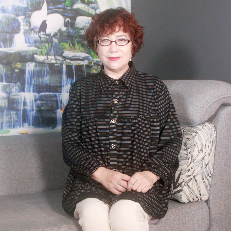 中老年风秋季条纹外套胖妈妈装