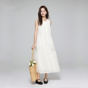 高端定制设计感连衣裙2026款宽松a字裙高级感镂空法式气质长裙女