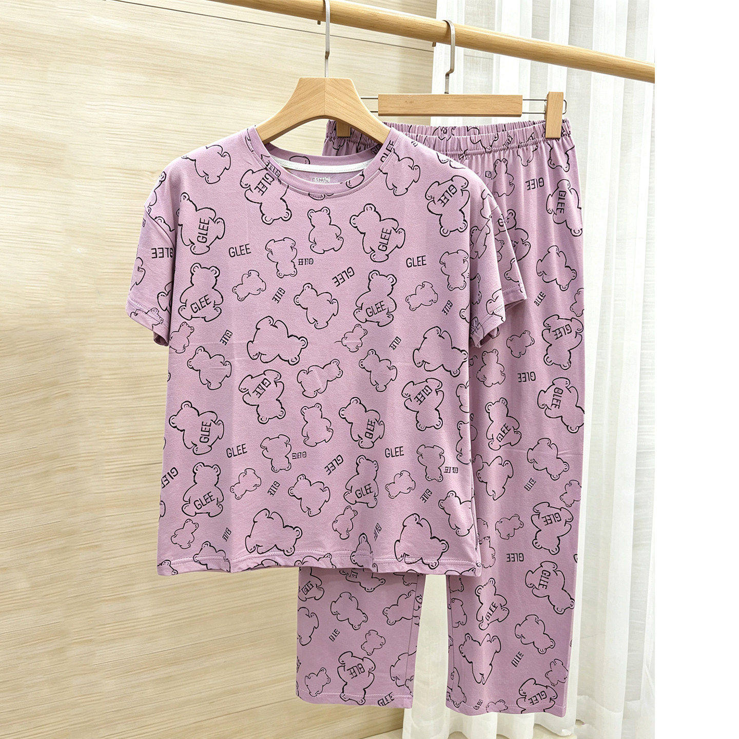 夏季纯棉可外穿妈妈家居服套装