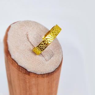 黄金戒指男女款足金999亮面实心龙鳞指环时尚简约素圈送礼可刻字