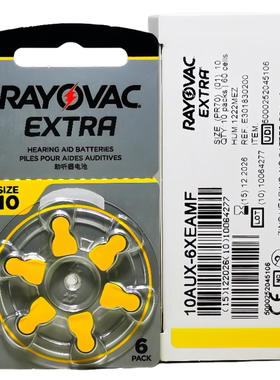 雷特威电池10原装进口rayovac助听器电池a10纽扣电池耳机电子PR70