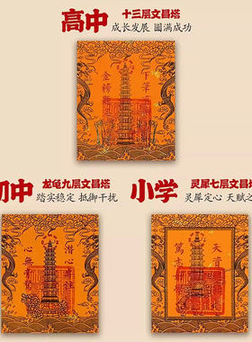 文昌塔九层十三层龙龟文曲魁星文昌贴纸贴书桌书房中高考礼物