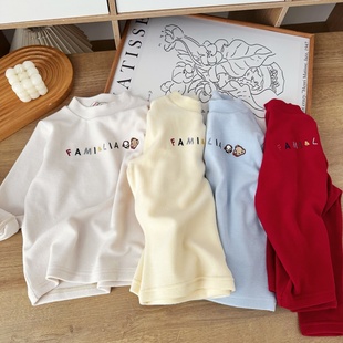 儿童打底衫2026春季新款宝宝半高领打底衫宝宝上衣男女童体恤衫