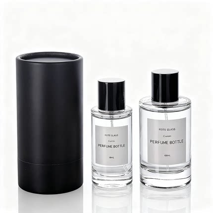 现货30ml50ml100ml圆柱透明玻璃香水瓶卡口喷雾按压化妆品香水瓶