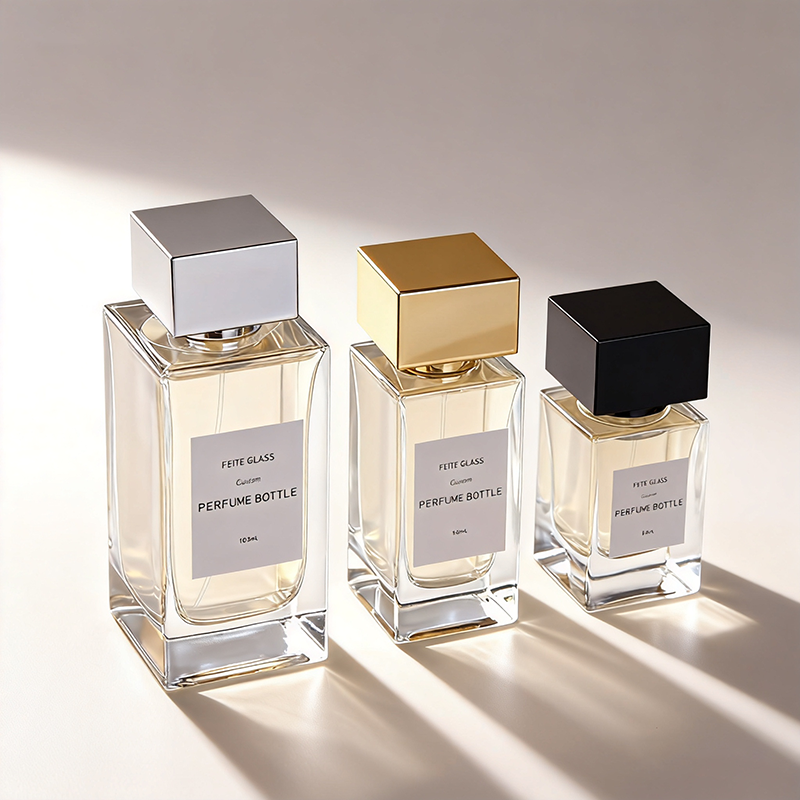 30ml50ml100ml透明长方体玻璃香水瓶便携式按压卡口喷雾瓶