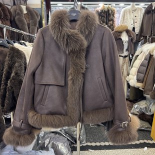 十三行派克服羽绒外套女2025冬新款皮毛一体真狐狸毛皮草羽绒外套