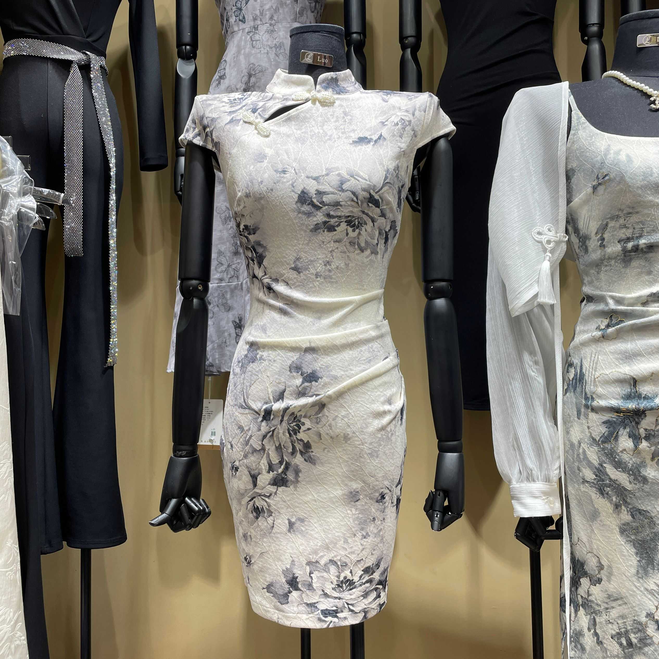 LUO新中式国风旗袍裙包臀连衣裙