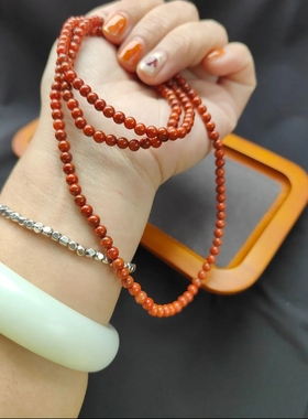 超值！天然南红川料辣椒红卡4咪多圈手串或项链99秒出