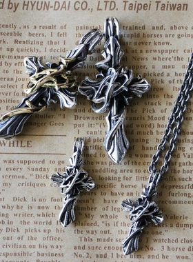 藤蔓十字架吊坠铁头的店纯银情侣