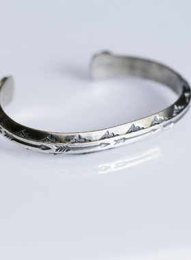 手镯手工银饰铁头的店纯银印第安