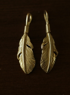 迷你小羽毛吊坠铁头的店纯银情侣