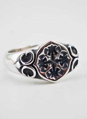 铁头的店 Deal Design 925银 日本老牌摇滚银饰 十字印章戒指