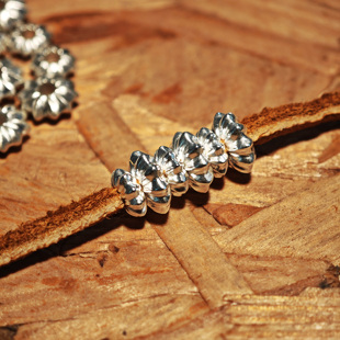 铁头的店 larry smith拉瑞史密斯 飞碟珠 实心银珠 925银项链配件