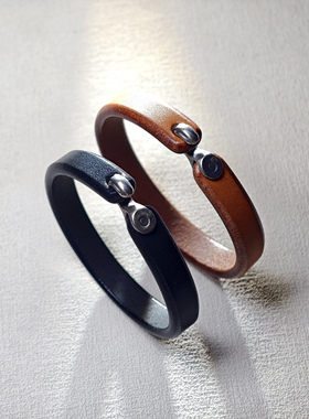 铁头的店925银男女通用皮手镯