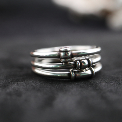 铁头的店情侣925银欧美做旧戒指