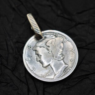 铁头的店925银余文乐同款LarrySmith拉瑞斯密斯小飞侠银币吊坠