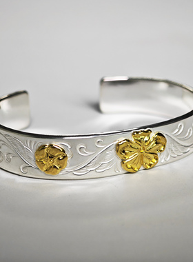 铁头的店 Goro‘s特注三花 纯手工錾刻唐草手镯 情侣潮流款