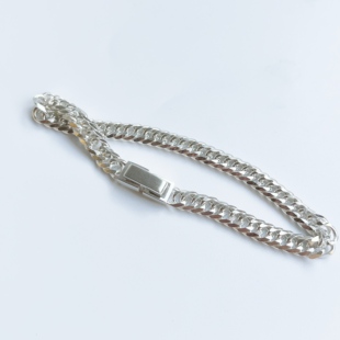 纯银喜平款 手链 潮流个性 铁头 情侣款 hihop嘻哈风格 款 银手串 店