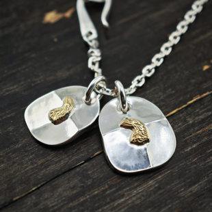 铁头的店 LarrySmith拉瑞斯密斯18k点金鹰头925银 银饼 项链吊坠