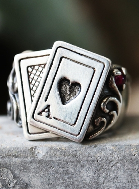 一手好牌戒指铁头的店纯银扑克牌