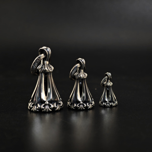 铁头 Bell铃铛吊坠复古项链 店LoneOnes纯银鸢尾花铃铛Chrome