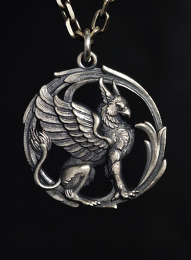 铁头的店 925银 西方传说生物“狮鹫”吊坠  复古款吊牌