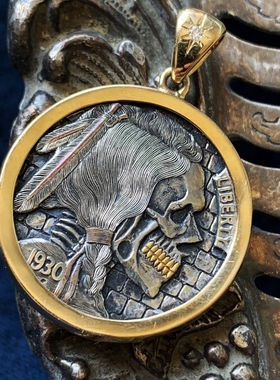 铁头的店硬币改造野牛雕刻流浪币